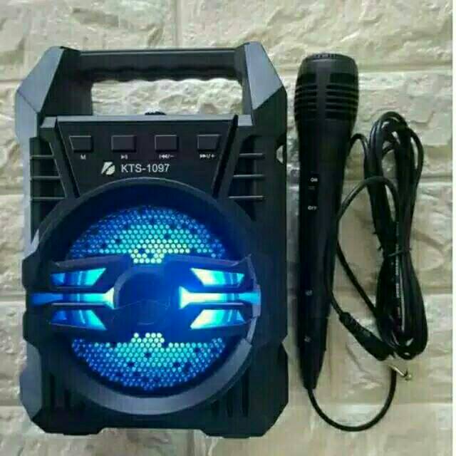 SPEAKER BLUETOOTH KTS 1092/1097 BONUS MIC KARAOKE/SALON AKTIF LED WIRELESS SPEAKER PORTABLE KTS-1097