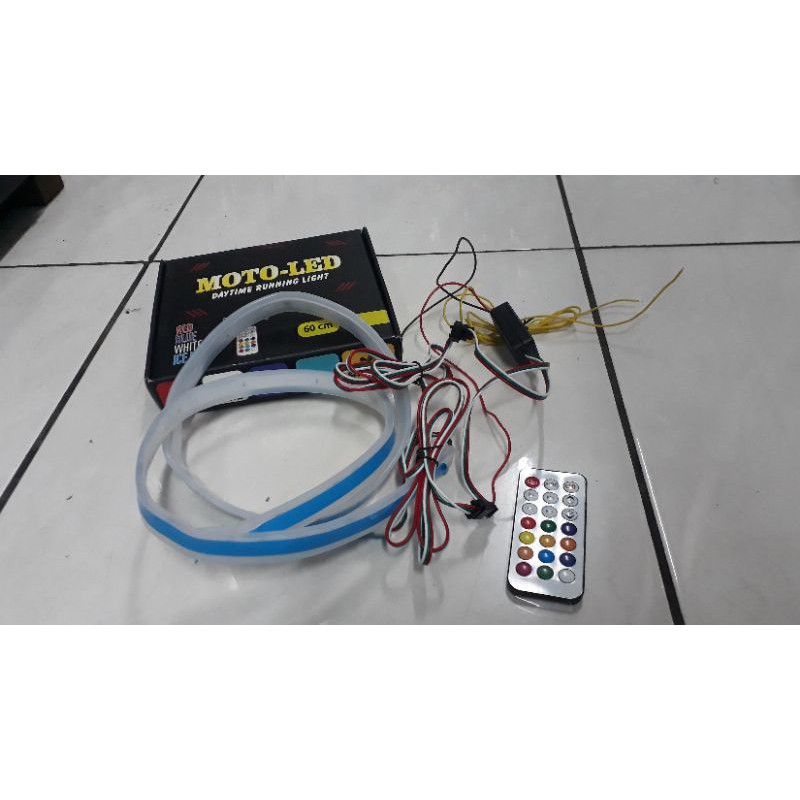 moto led lampu led alis smart rgb 60cm isi 2pcs 12warna generasi ke3