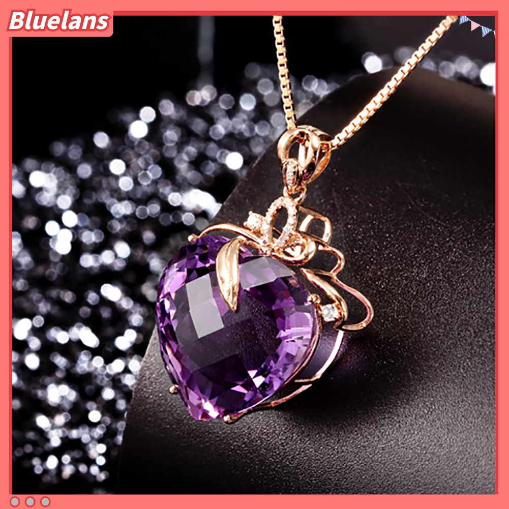 Bluelans Women Luxury Heart Shape Rhinestone Pendant Necklace Jewelry Charm Gift