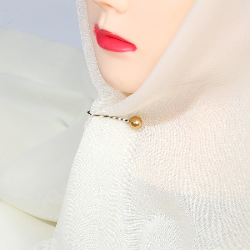 Klip Syal Hijab Bentuk U Bahan Alloy Anti slip Warna Acak Untuk Wanita Muslim