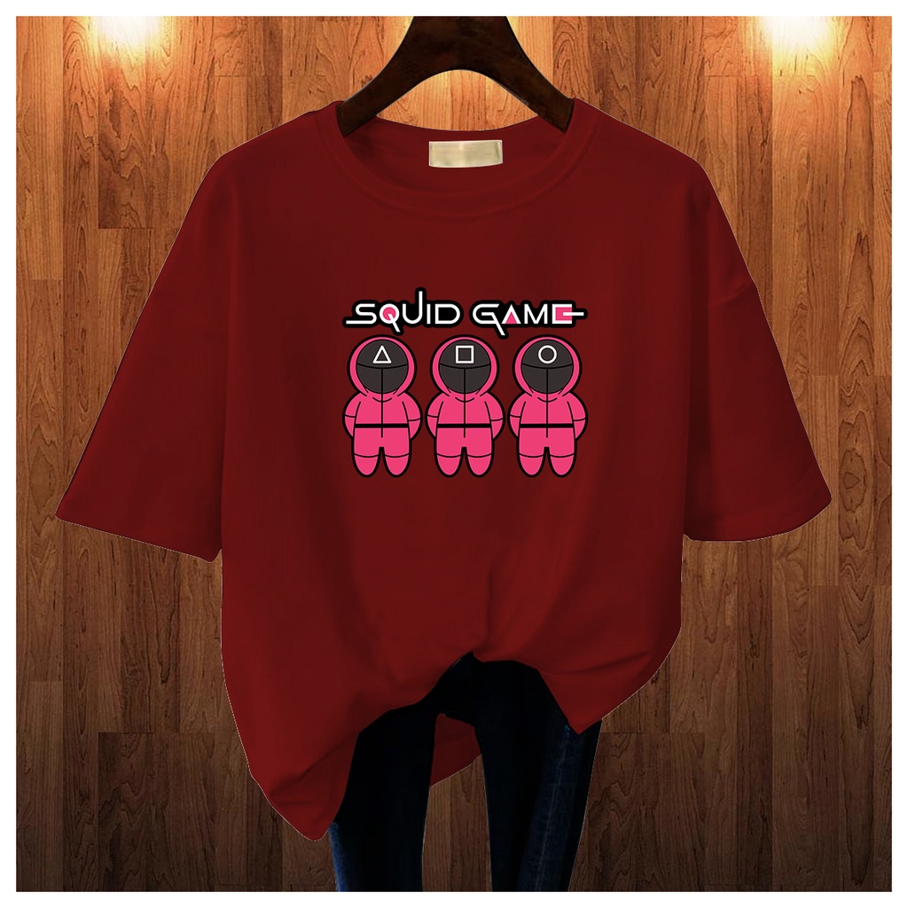 CALVIERO SHOP - BAJU KAOS ATASAN WANITA DEWASA REMAJA PRINT SQUID GAME