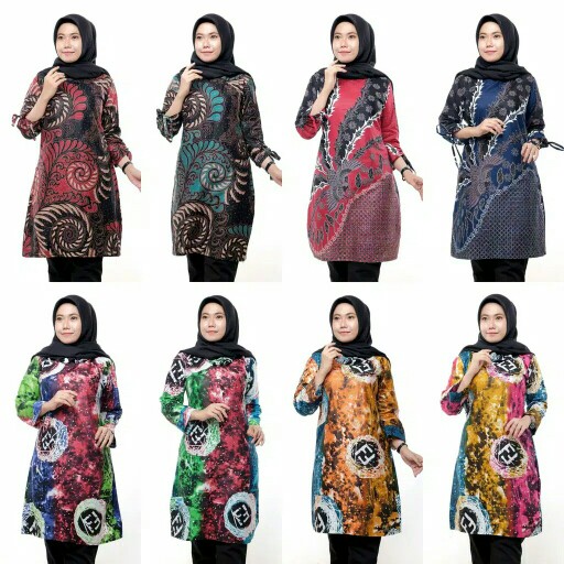 Terlaris Serut Genes Jelita Tunic Navbor Yelbor Whitbor Creambor Tunik Batik Modern Hrb030 Dolbi Dob