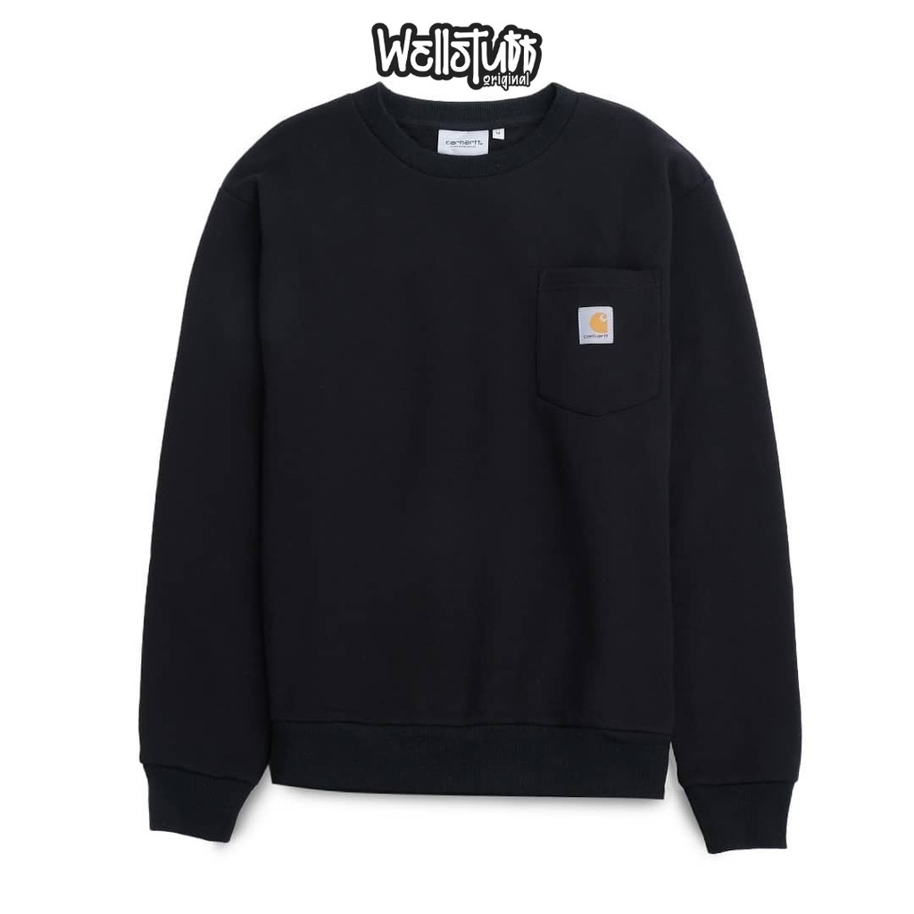 Jaket Sweater Carhartt Original / Carhartt WIP Pocket Sweatshirt Black