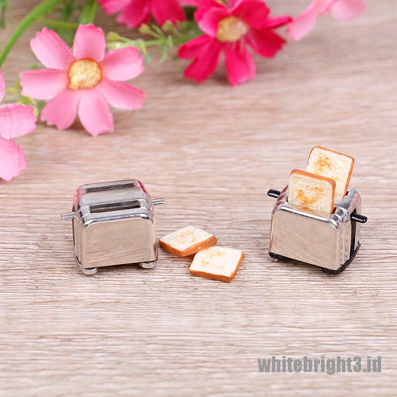 (white3) Miniatur Mesin Roti Skala 1: 12 Untuk Rumah Boneka