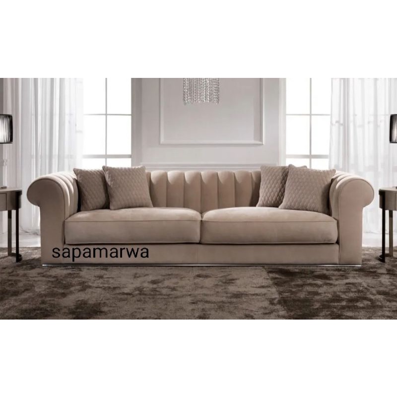 Sofa Minimalis 3 Seater /Sofa Modern Mewah / Sofa Jumbo / Sofa Chesterfield