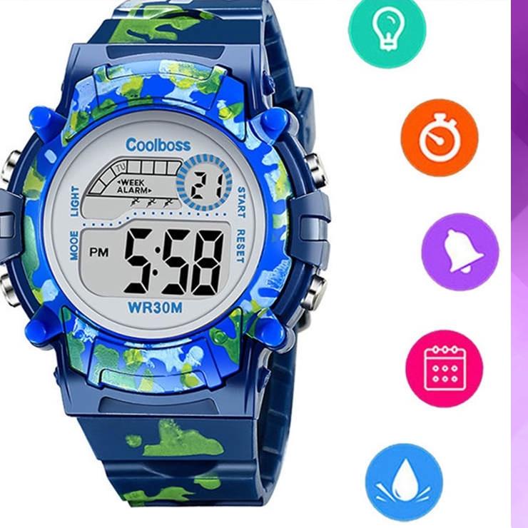 Kualitas Terpercaya Jam Tangan Pria Olahraga Digital Tahan Air LED Digital Watch Children Boy Girl Waterproof Gift Watches