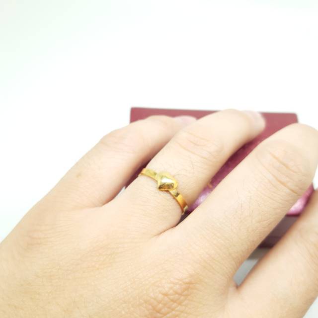 (Emas Asli 24K/999) Cincin Love Polos
