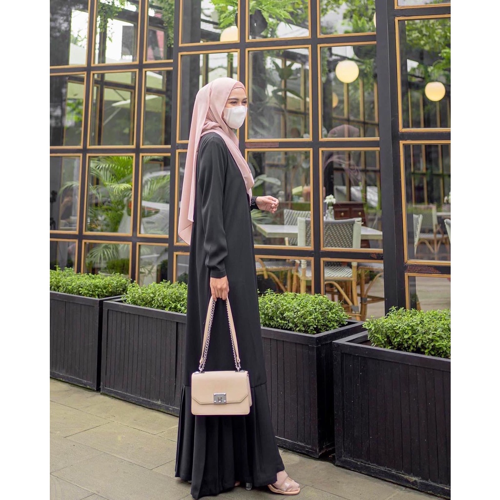 OFFICIAL ELMIZA - SURI DRESS BAHAN PREMIUM WOLLYCREPE DRESS MUSLIM WANITA TERBARU UMROH KONDANGAN