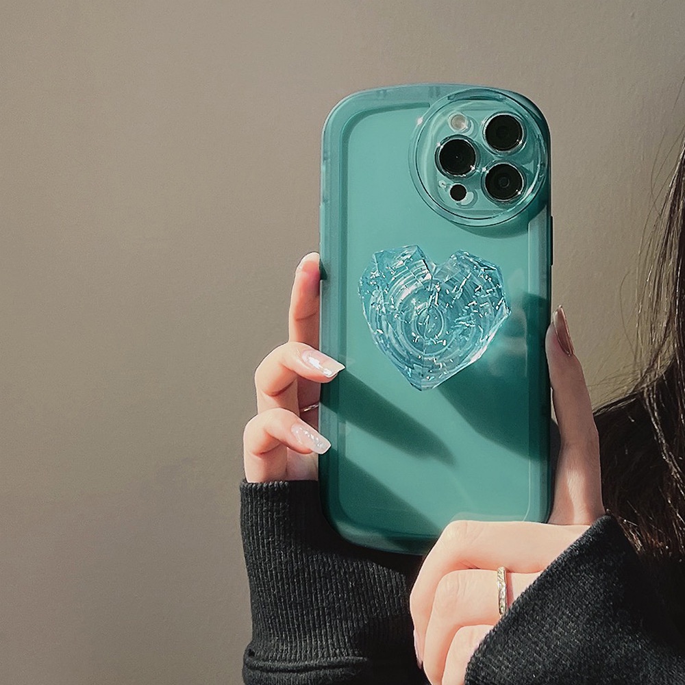 Case Bahan TPU Dengan Holder Hati Untuk iPhone 13pro 13prm 11 7Plus 8Plus Xr XS 13 12 Pro Max