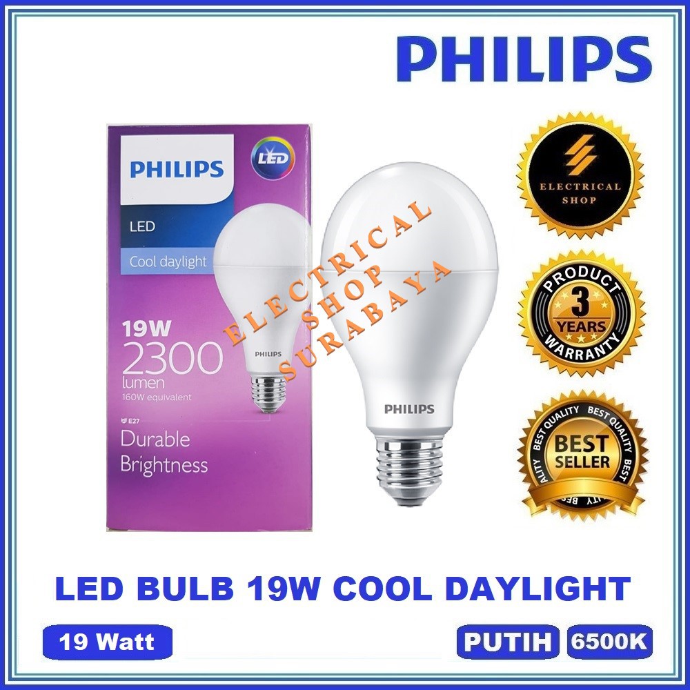 PHILIPS LAMPU LED BULB 19W / 19 WATT PUTIH (GARANSI 3 TAHUN &amp; HARGA GROSIR) LEDBULB ORI MURAH