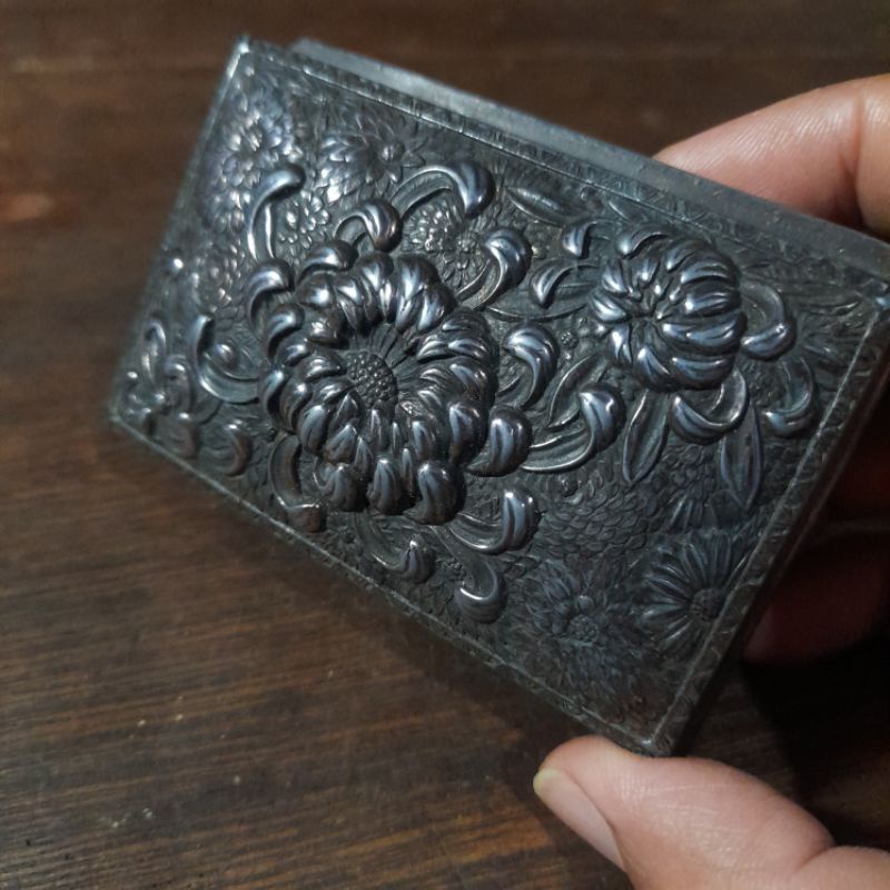 kotak perhiasan metal antik lawas made in Japan