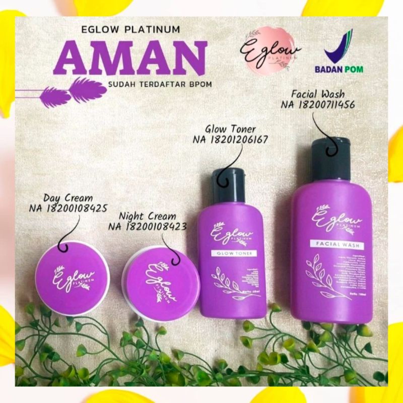 SKINCARE E GLOW / EGLOW WHITENING BPOM / ACNE JERAWAT / (PERAWATAN WAJAH)