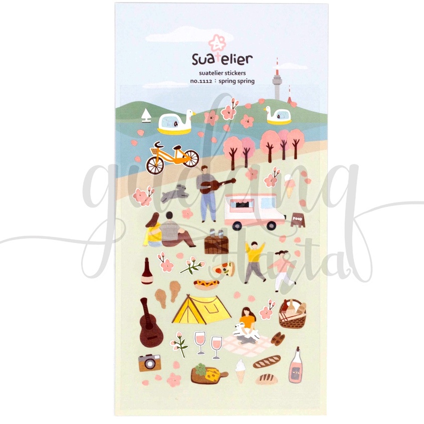 Stiker Suatelier Spring Picnic Sticker Motif Perkemahan DIY GH 303075