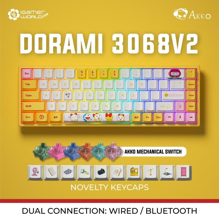 Akko DORAMI 3068 V2 Bluetooth 5.0 RGB Mechanical Gaming Keyboard