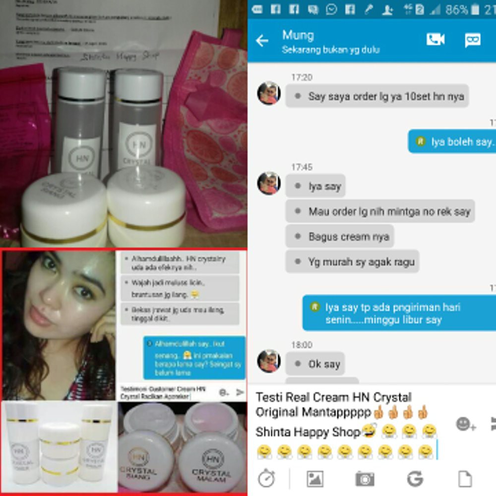 Promo ORIGINAL Cream HN Crystal Embos Sertifikat Asli LAB Diskon