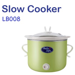 Baby Safe Slow Cooker Hijau Terbaik untuk Sup &amp; Bubur 0,8 L LB008