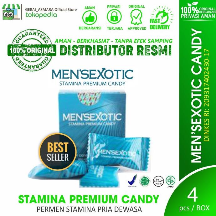 TERLARIS Mensexotic Candy - isi 4 Butir - Permen Stamina Kuat Pria Tahan Lama Murah