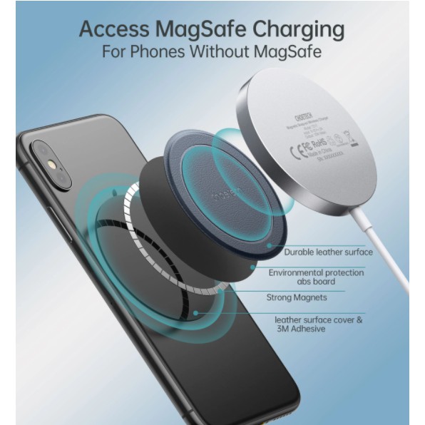 Magnetic metal plate wireless charger choetech 2 pack for iphone series pc0093 mix00106