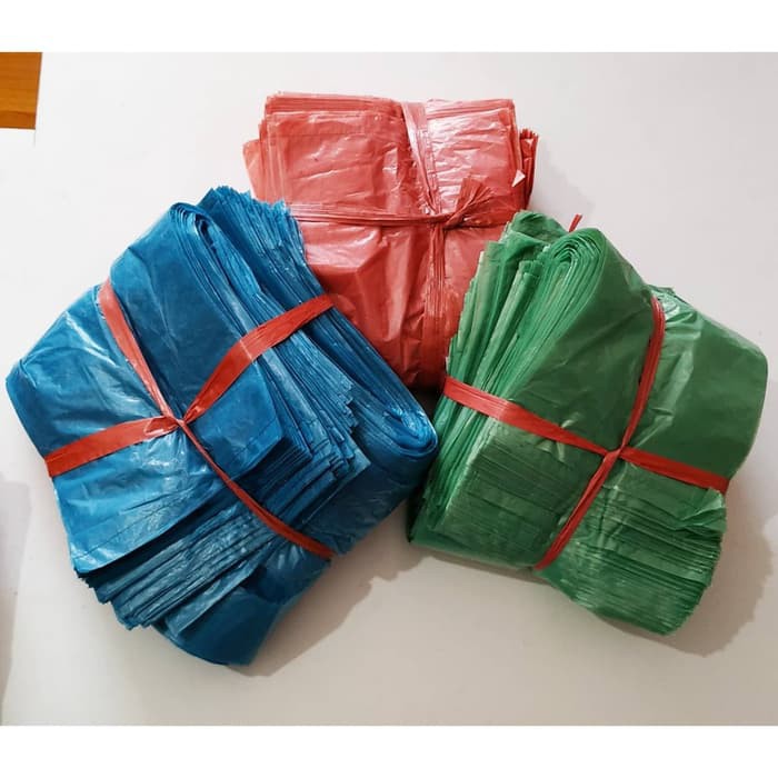 Kantong Kresek Los Kiloan Warna Merah, Hijau, Biru, Transparan