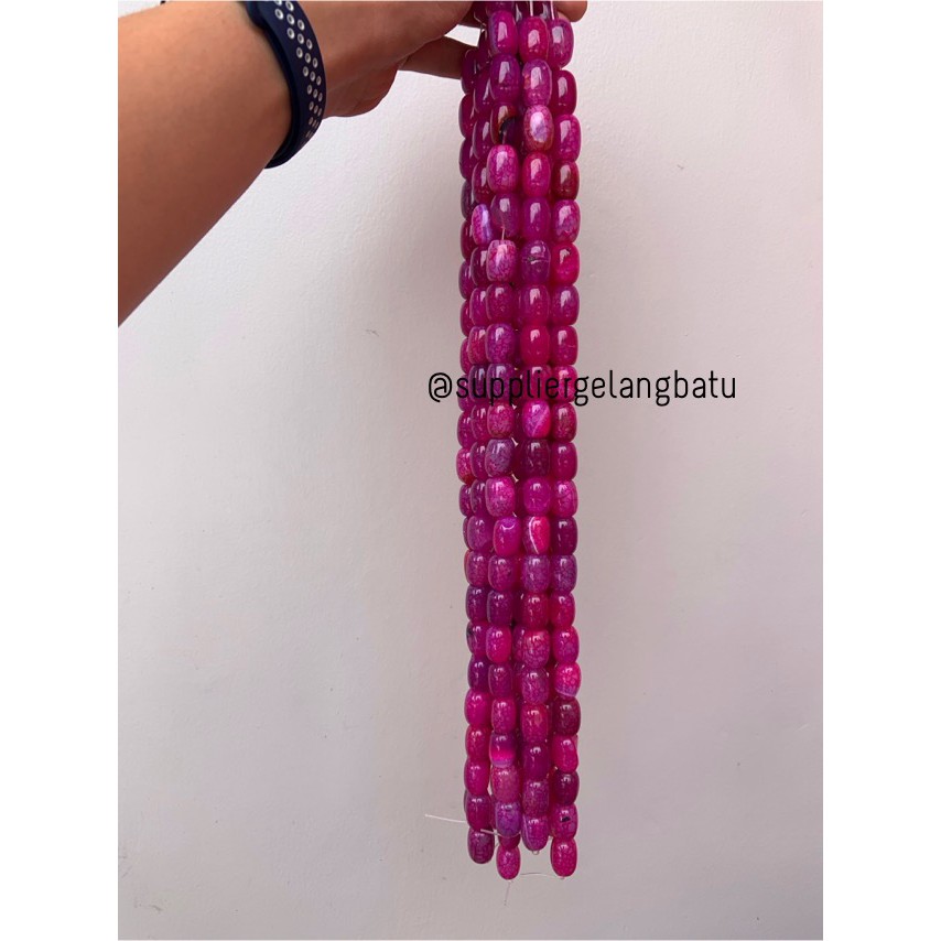 batu alam Penden simba tabung purple agate serat 2 x 1,5 cm akik ungu