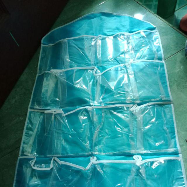 Korean Hanger Pouch 16 Sekat Kaos Kaki Celana Dalam Gantungan Plastik
