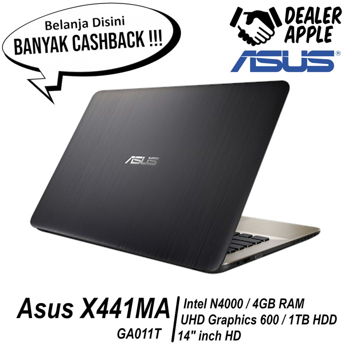 LP2500 Laptop ASUS Murah X441MA-GA012T 14" N4000 4GB GA011T GA021T GA022T - Black