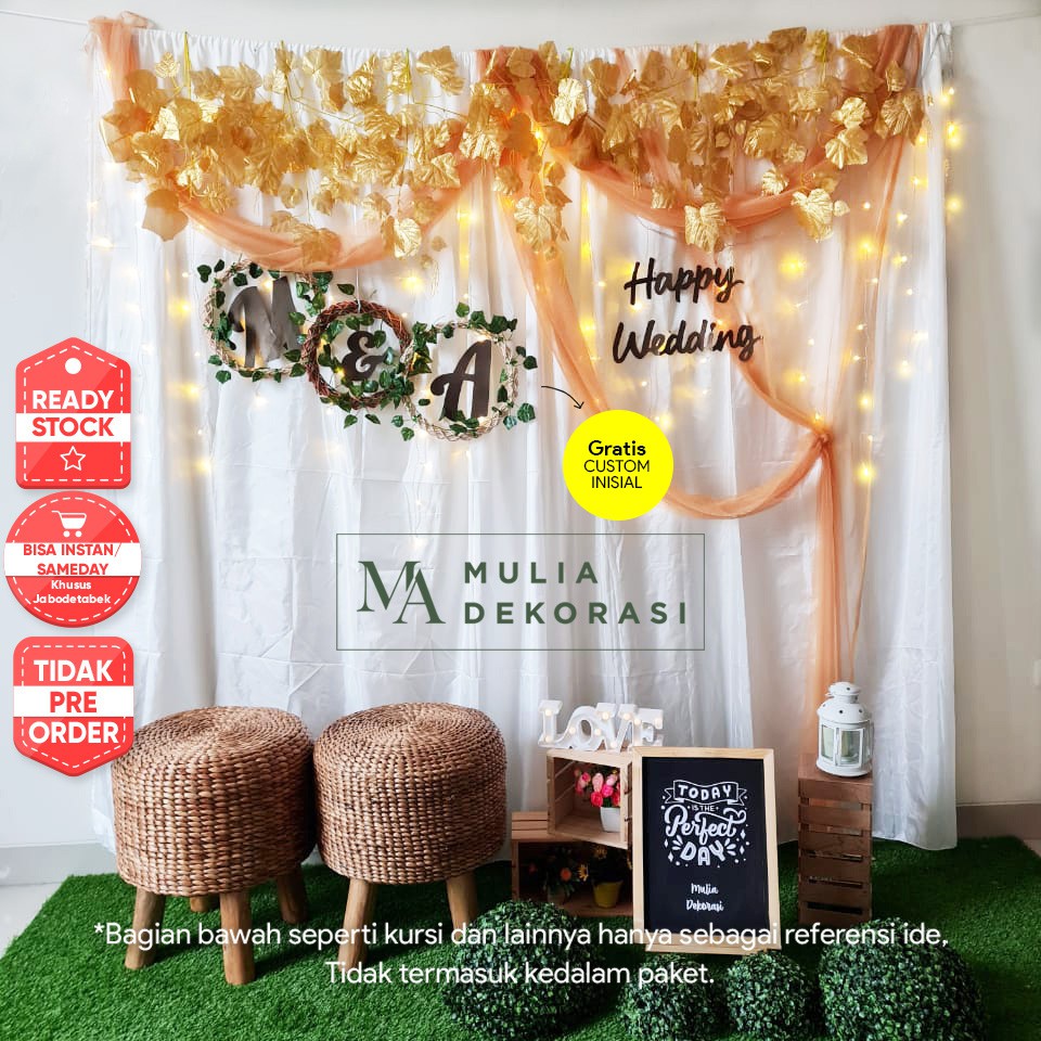 Dekorasi Lamaran Backdrop Nikahan PhotoBooth DIY Akad Nikah Aqiqah Khitan Paket Mulia V