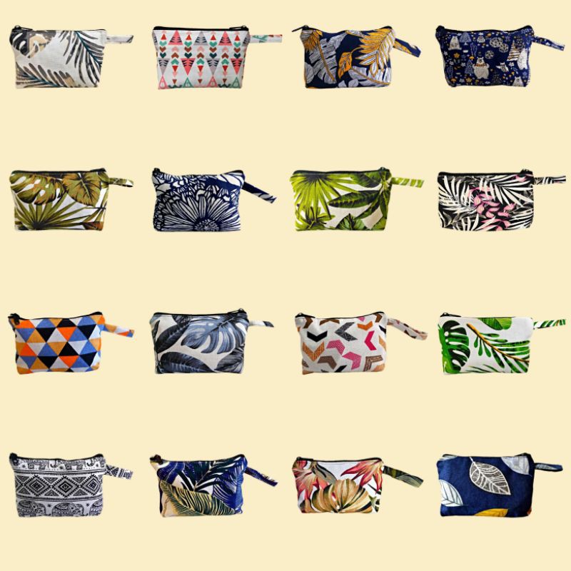 POUCH KANVAS/DOMPET KANVAS/SOUVENIR PERNIKAHAN/TAS KECIL/POUCH MAKE UP/DOMPET KECIL/TAS MAKE UP