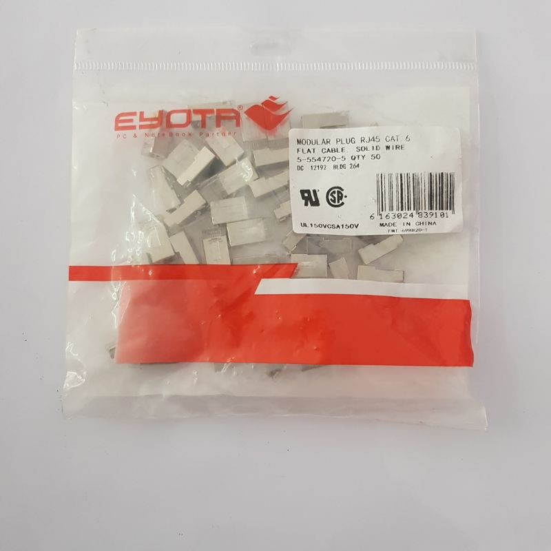 CONNECTOR RJ45 KONEKTOR RJ45 EYOTA CAT 6 BESI 50 PCS