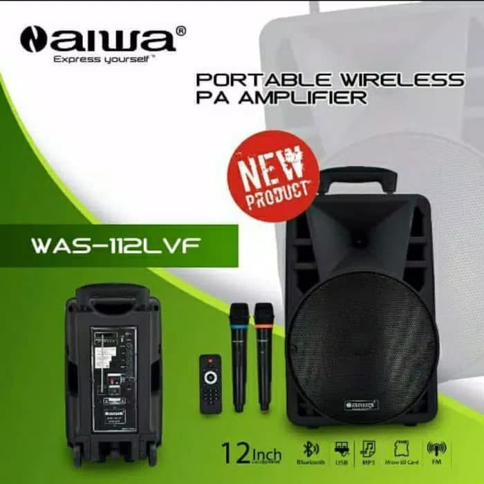 SPEAKER PORTABLE MEETING WIRELESS TOA AIWA WAS-112LVF 12 INCH