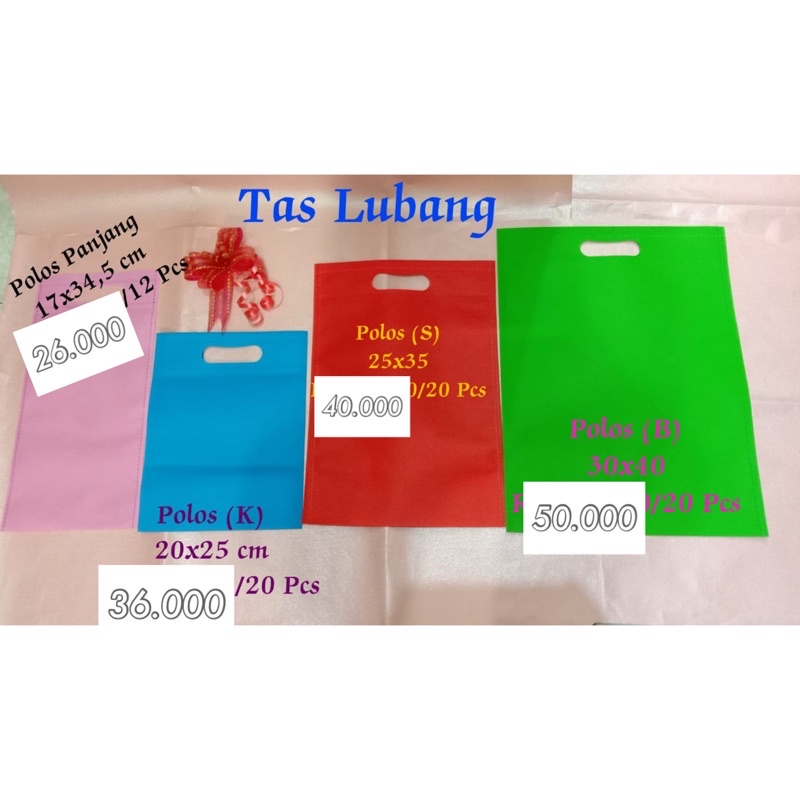 

ISI 12/20pcs TAS SPUNBOND GOODIEBAG GEPENG