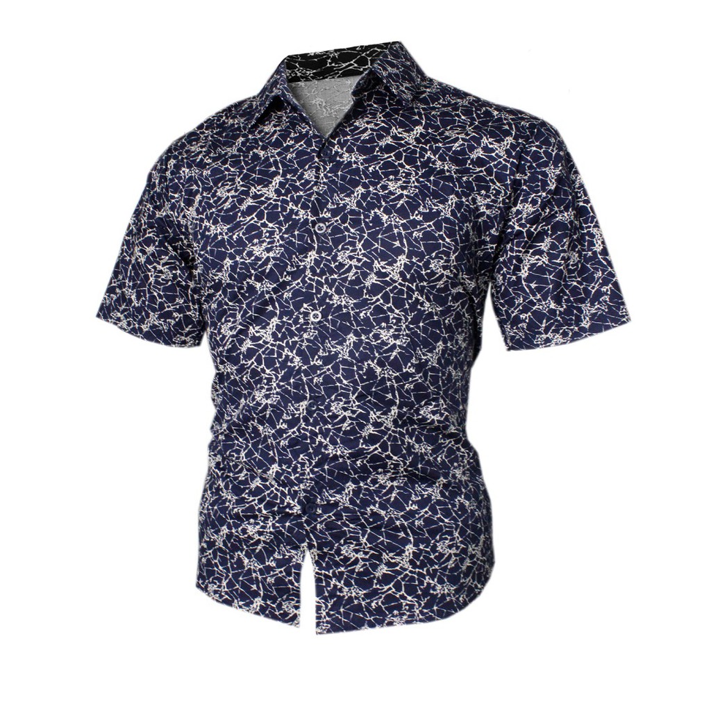 RISRUS FASHION MIX KEMEJA PRIA L   ENGAN PENDEK MOTIF ABSTRAK KEMEJA