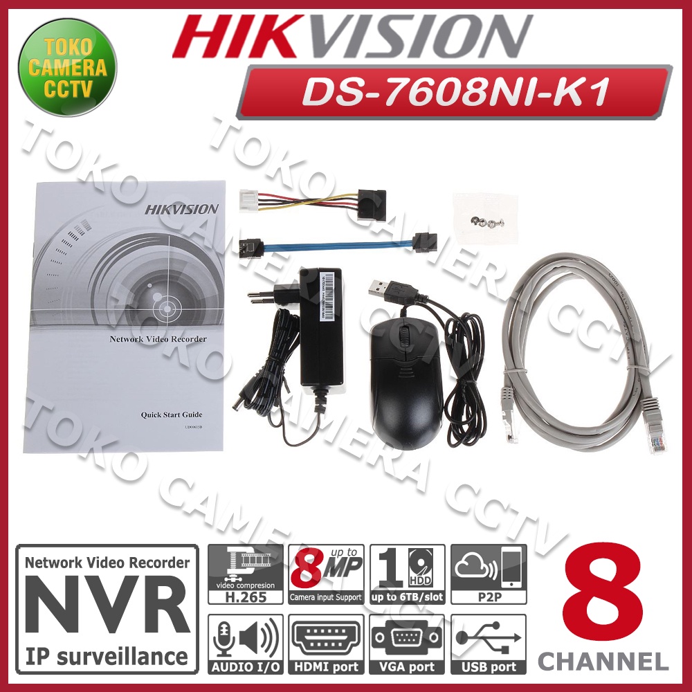 NVR HIKVISION 8 CHANNEL DS-7608NI-K1 NVR 8CH HIKVISION