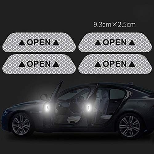 4 Pcs Sticker Reflector Carbon Open Pintu Mobil Stiker Reflektor Pengaman Pintu Mobil