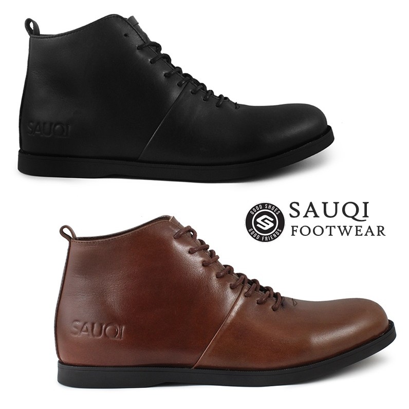 SAUQI FOOTWEAR ORIGNAL - Sepatu Pria Boots Klasik Sauqi Signore Kulit Asli 100%