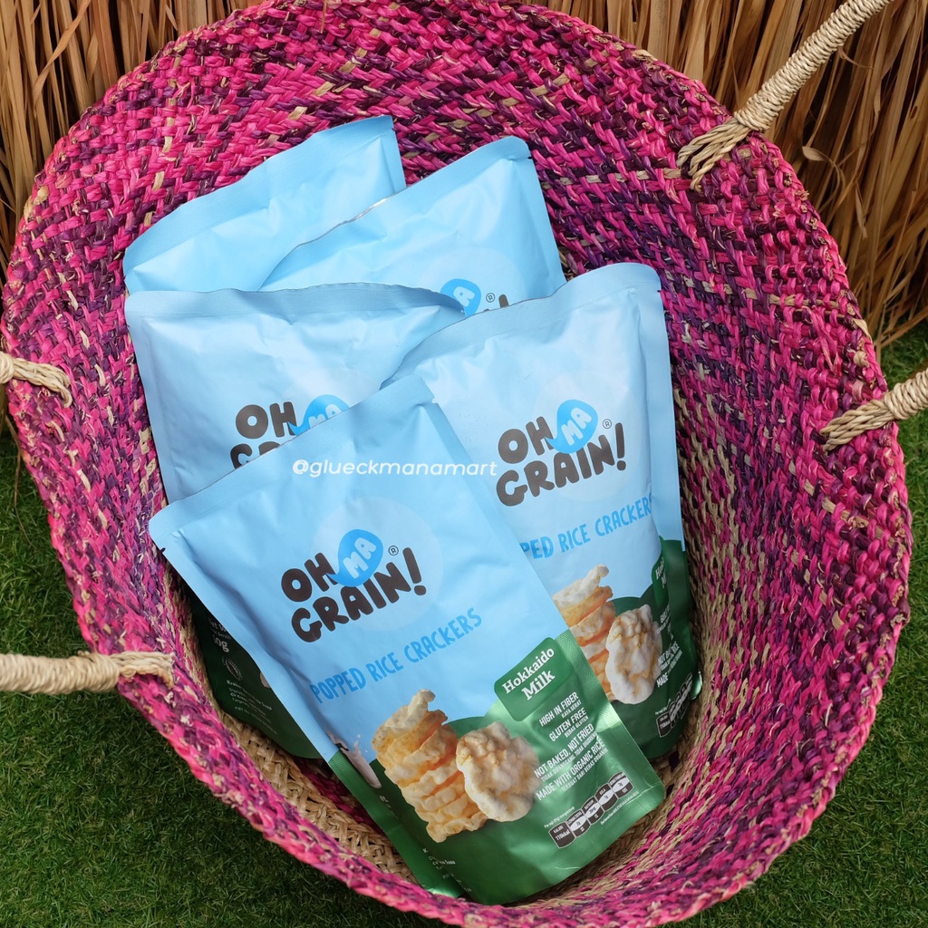 

OH MA Grain Rice Crackers Hokkaido Milk 50gr - Cemilan Sehat