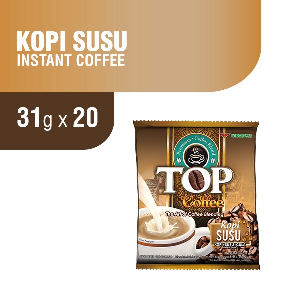 

ge01fgf Top Coffee Kopi Instan Susu (3In1) 31 Gr X 20 Pcs Ds20X11
