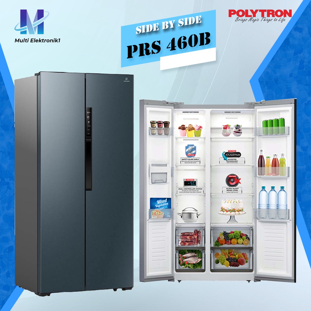 KULKAS SIDE BY SIDE POLYTRON PRS 460