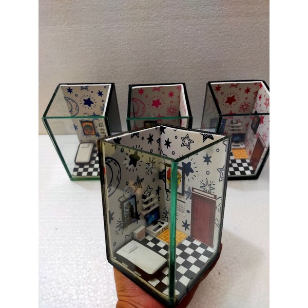 Aquarium Mini Plus Pohon Hiasannya/AQUARIUM MINI/SOLITER CUPANG/SOLITER/SOLITER CUPANG MOTIF BINTANG