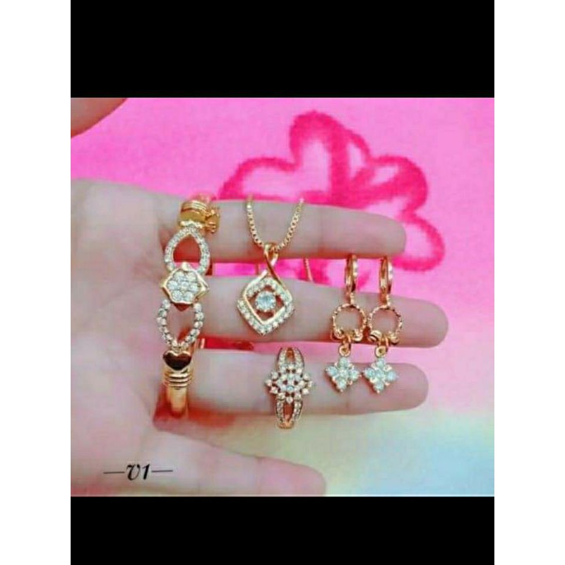 paket perhiasan xuping set berlapis emas