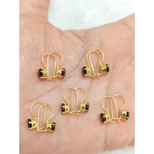 ANTING DESI MATA HITAM 1GR PERAK 925 LAPIS EMAS 24K WARNA GOLD