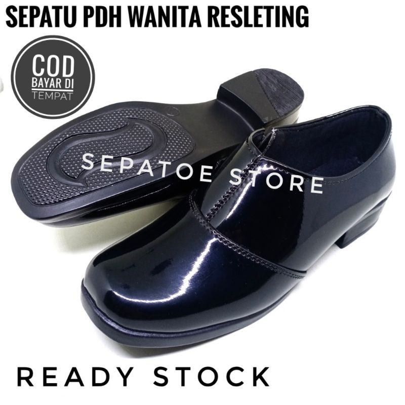 Sepatu PDH Wanita P05 Kilap Hak 3 Cm | Sepatu Pdh Polwan | Sepatu Pdh Secwan