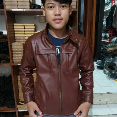 Jaket Kulit Asli Pria Racing Elegant Brownie ARL 033 Silverstone RFLA Ariel Noah 90