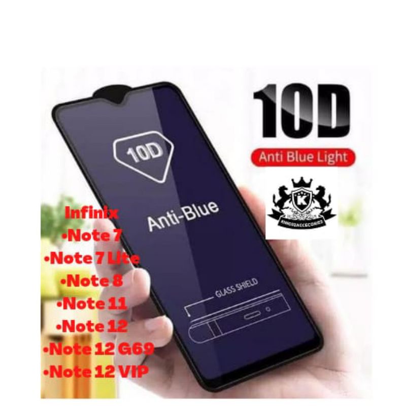 Tempered Glass Anti Blue Light Radiasi Infinix Note 10 Note 8 Note 10 Pro Nfc  Note 7 Note 7 Lite Note 11 Note 11s 11 Pro Note 12 Note 12 5g Note 12 G96 Note 12 Vip Note 12 Pro 5g Tg Anti Blue Light Radiasi Full Layar