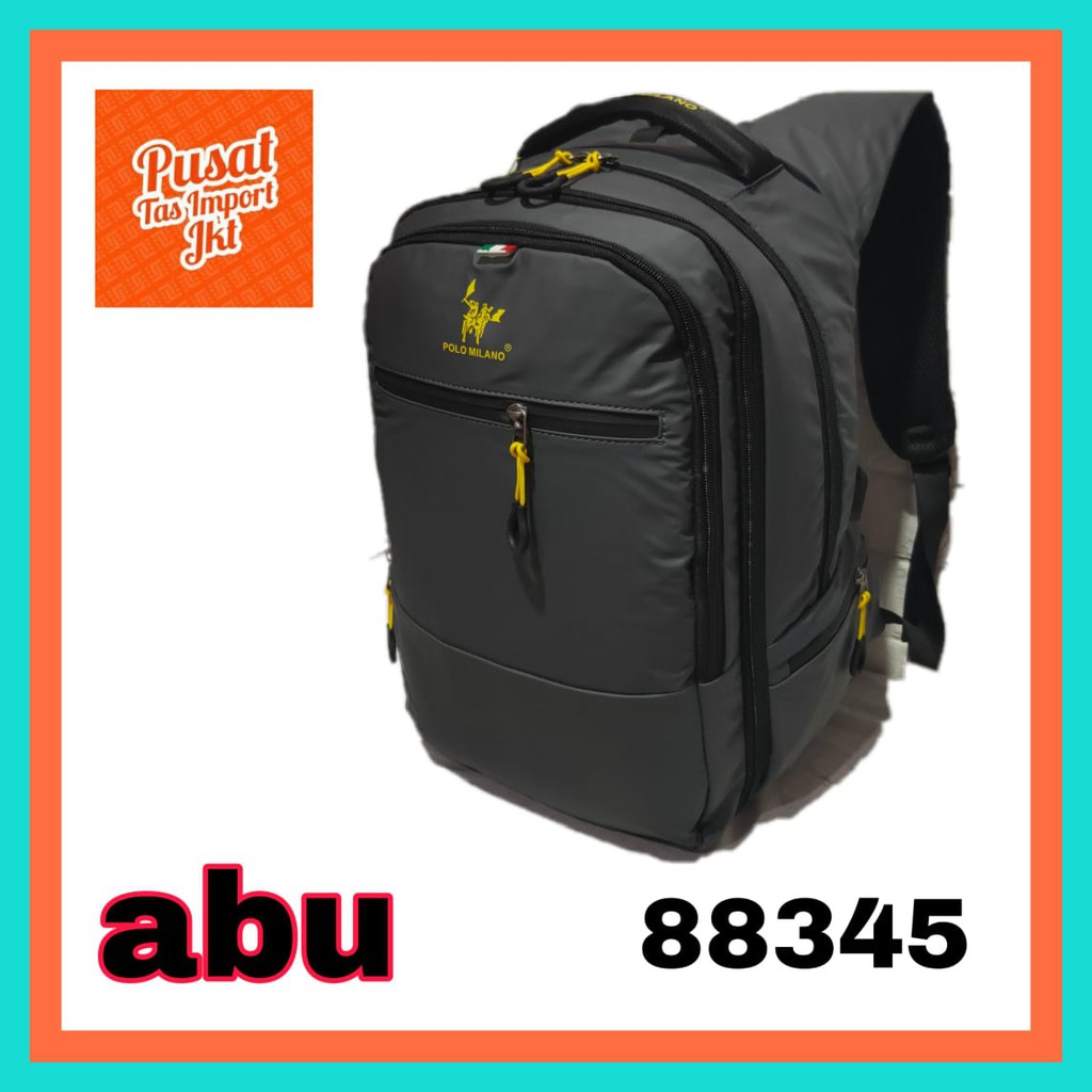 TAS RANSEL PRIA / LAKI POLO MILANO 88345 - Tas RANSEL CASUAL KEKINIAN Tas ANTI AIR USB IMPORT