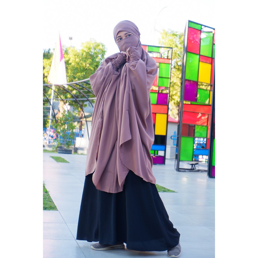 JILBAB HIJAB KERUDUNG BERGO INSTAN / FRENCH KHIMAR TANGAN KERUT  / HIJAB KHIMAR / HIJAB SYARI