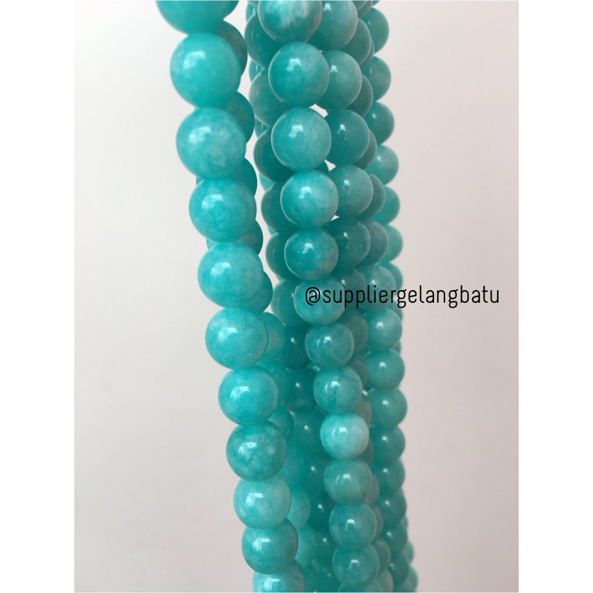 aquamarine 10mm kilap grade natural aksesoris korea gelang kalung bacan bongkah aksesoris blue biru