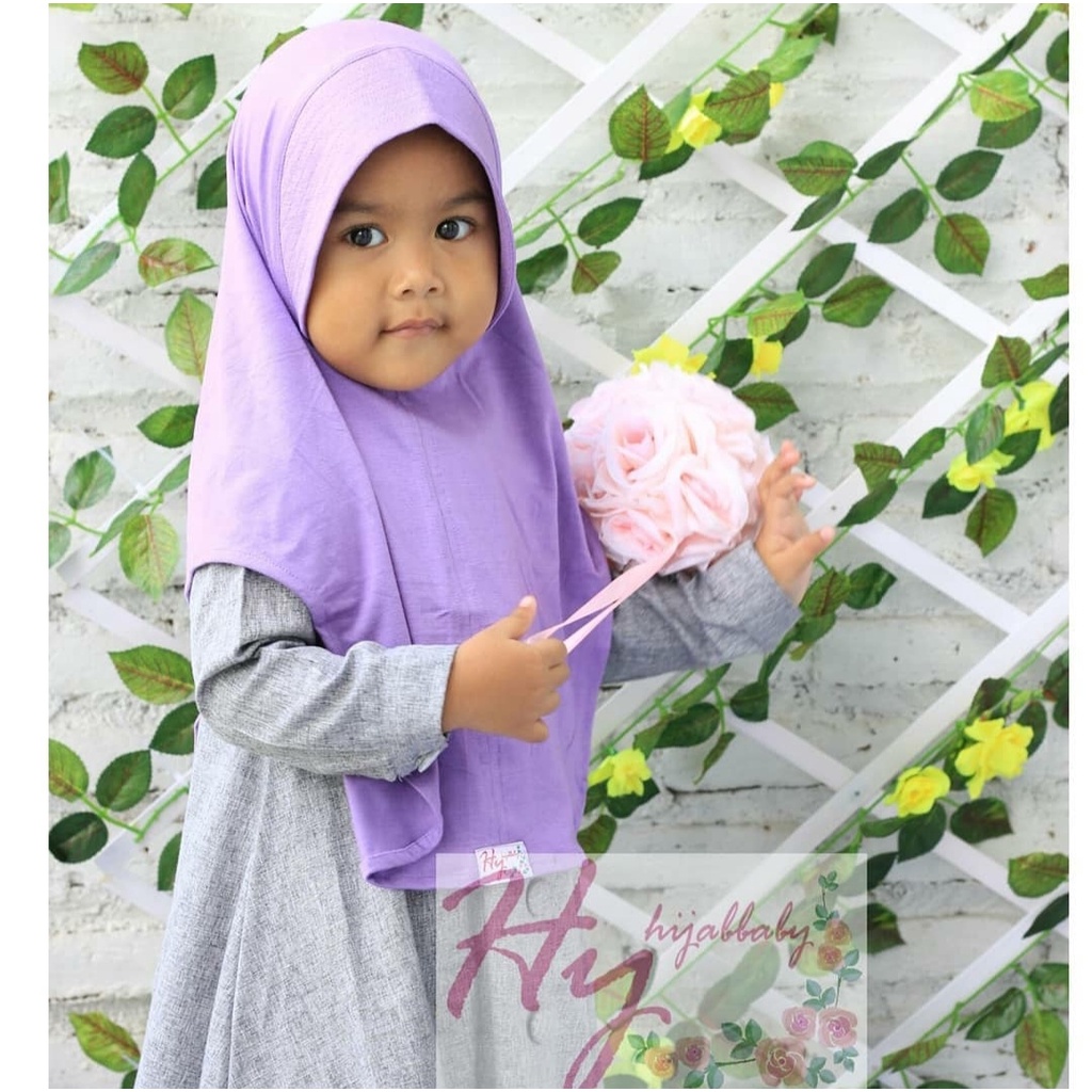 Khimar anak Ungu Muda /jilbab baby/ kerudung bayi / baby hijabers