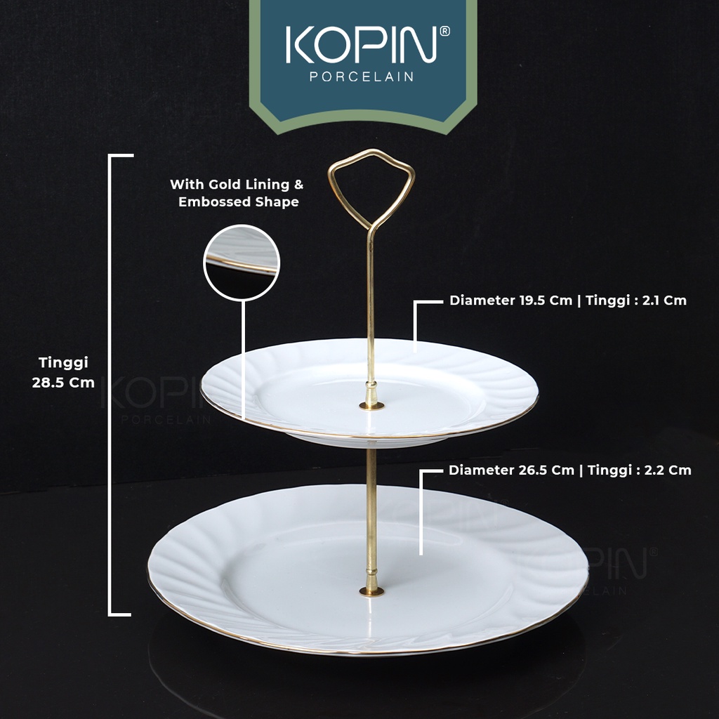 Kopin - Piring Tingkat Rim Porcelain