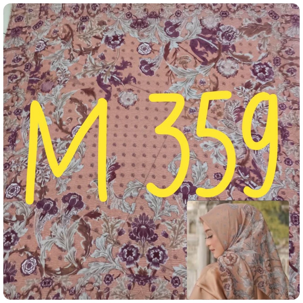 BESTSELLER Hijab Segiempat Voal Motif Printing Lasercut Kerudung Motif Square Grosir Jilbab Murah NN hijab-M359